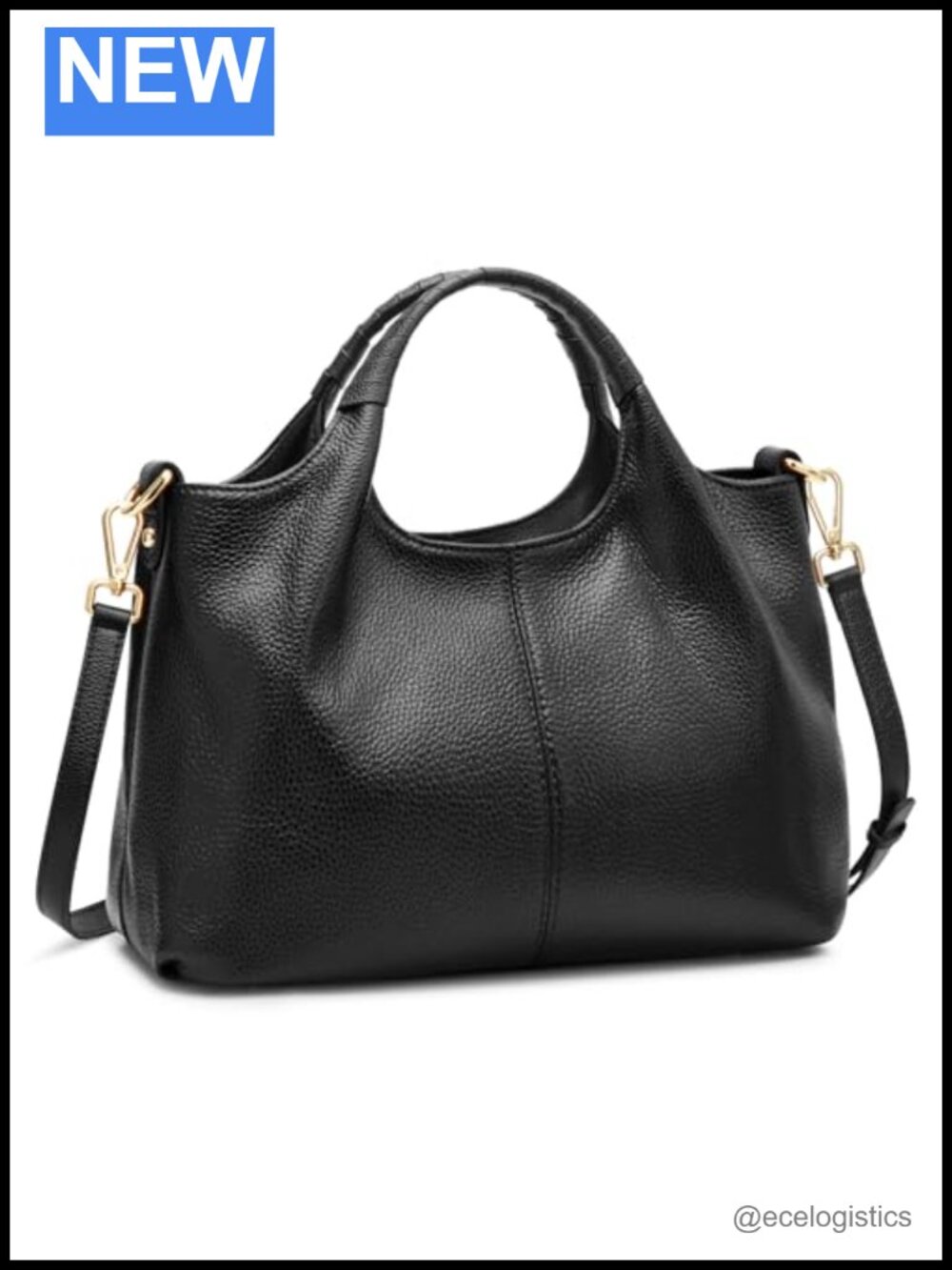 Top Grain Pebbled Leather Satchel Handbag Crossbody Womens Bag